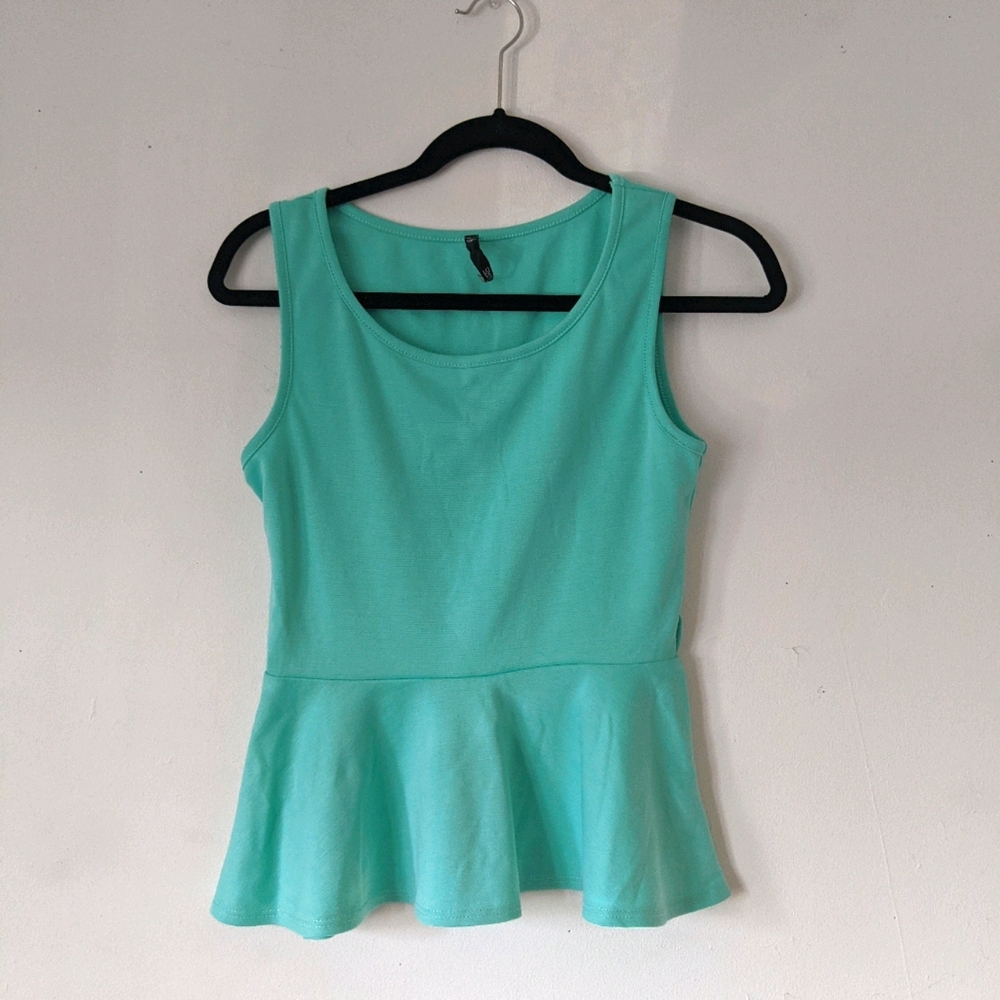 Mint green peplum blouse
